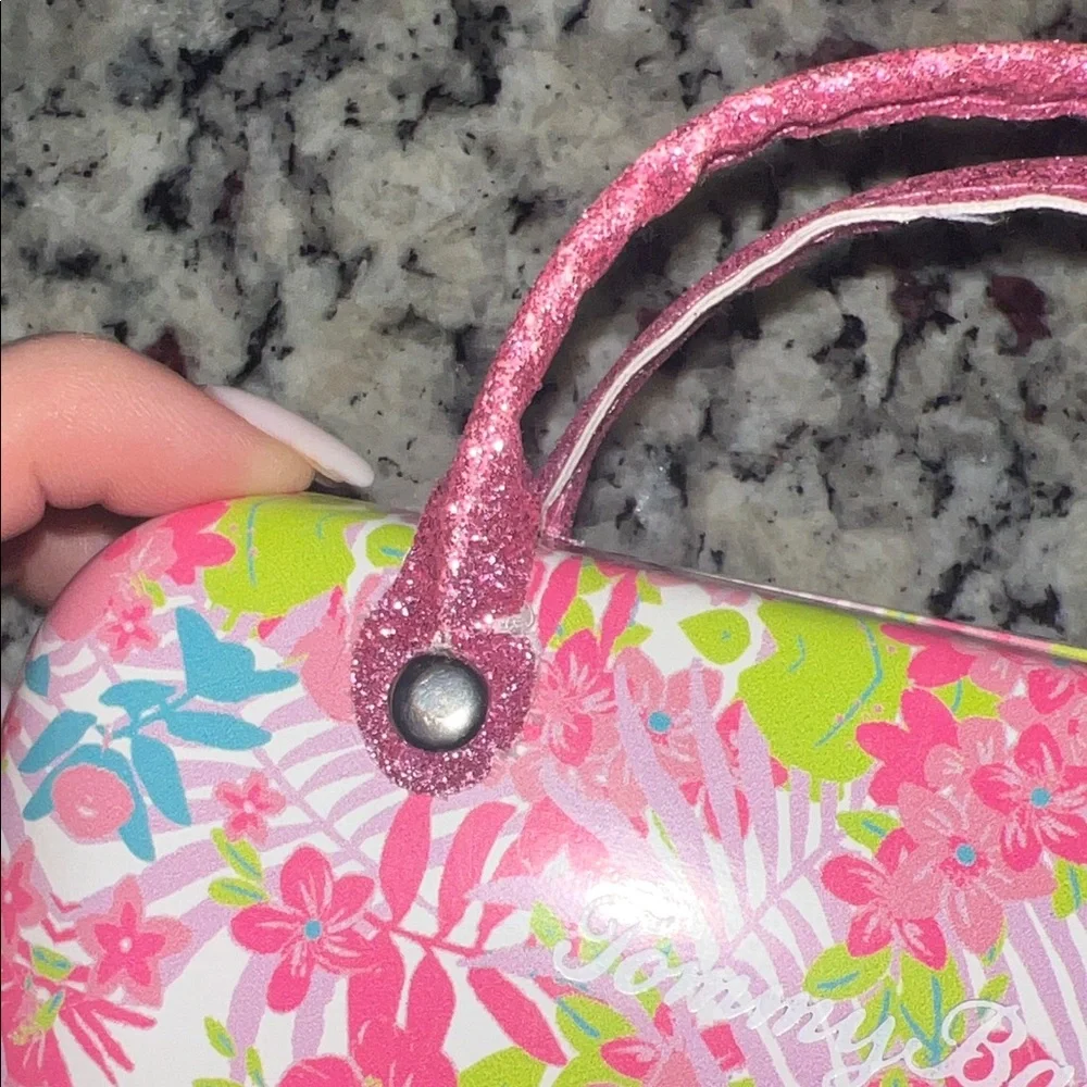 Tommy Bahama Kids Pink and Green Floral Sunglass Case